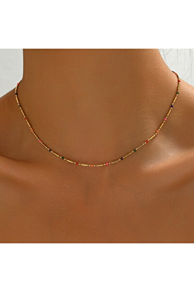 Choice YC4407-1 Europe and The United States Fashion Color Chain Splicing Nec...