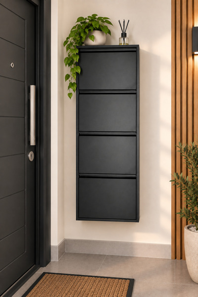 adlsteel 4'lü Metal Ayakkabılık (texture Siyah)