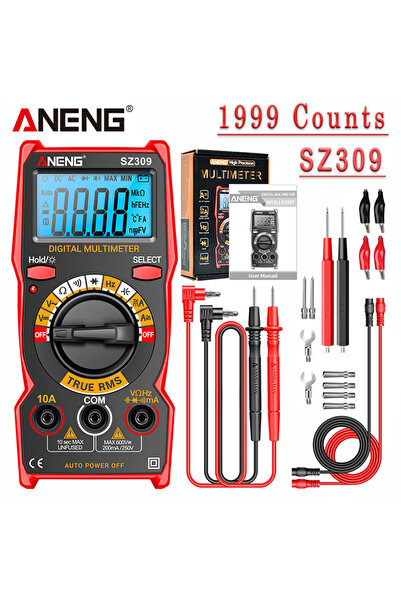 choice2 جهاز قياس رقمي متعدد الوظائف ANENG SZ309 أحمر اللون، 1999 عداد، ذكي و...