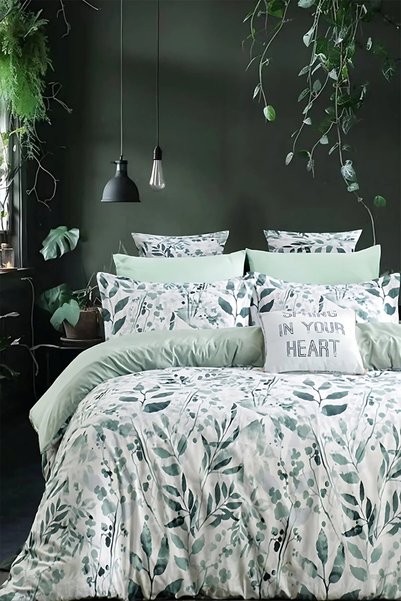 İQON Elastic Sheet Duvet Cover Set Double Size Watercolor Çağla