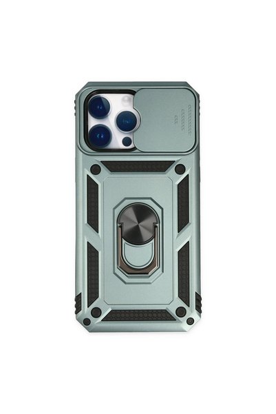 TheGencoo Apple iPhone 14 Pro Case Pars Silicone with Lens Ring - Green