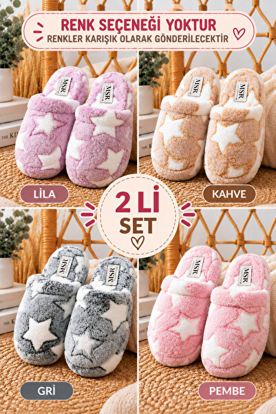Slipcat 2'Li Paket Önü Kapalı Terlik Ev Terliği Çeyiz Bohça Seti