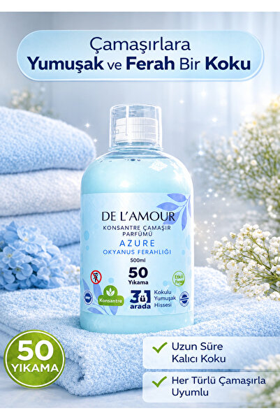 delamour Konsantre Sıvı Çamaşır Parfümü & 50 Yıkama 500ml Masumiyet