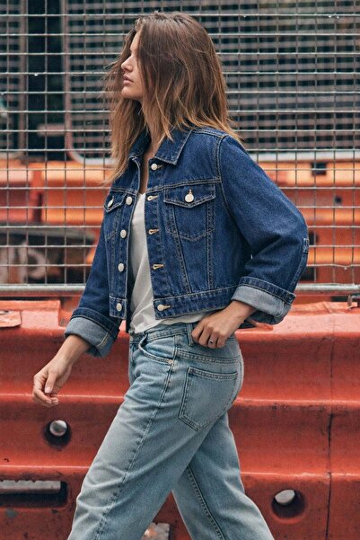HAKKE Denim Crop Ceket