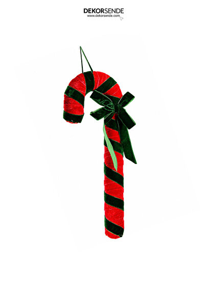 Dekorsende Christmas Ornament Velvet Candy Cane Red Green 35 cm