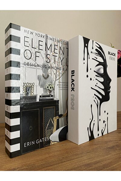BLACK FACE-ELEMENTS OF STYLE 2 Lİ DEKORATİF KİTAP KUTU