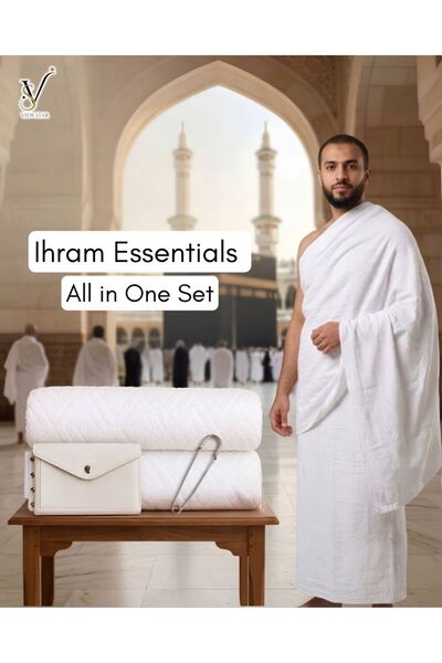 View star Set of 2 Ahram Towels for Mens - Hajj & Umrah Ihram-Belt with Built...