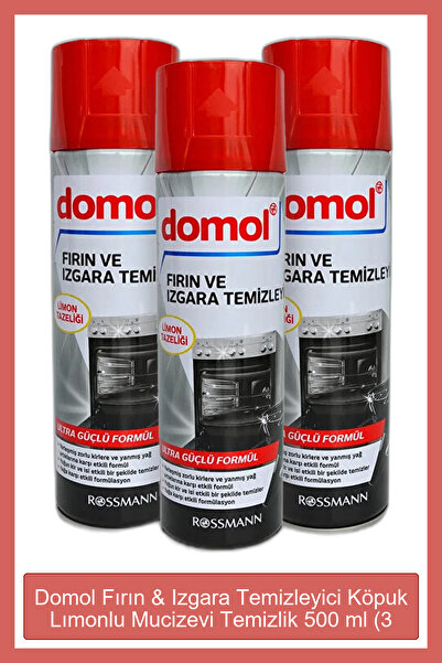 DOMOL Fırın & Izgara Temizleyici Köpuk Lımonlu Mucizevi Temizlik 500 ml (3 Adet)