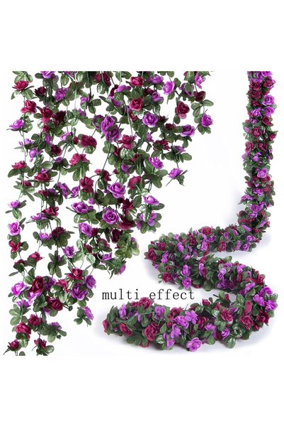 Choice 230cm Purple 250CM Artificial Rose Flowers for Wedding Home Room Decor...