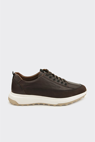 derinet Hakiki Deri Bağcıklı Erkek Sneaker