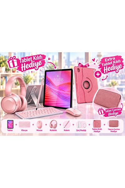 LENOVO Tab 4GB/128 GB 10.1"İNCH TABLET+ŞEFFAF KILIF+KLAVYE VE MOUSE+KALEM+KUL...
