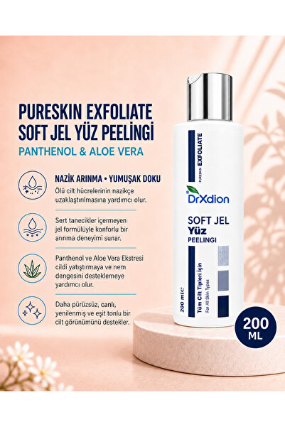 DrXdion PureSkin Exfoliate Soft Jel Yüz Peelingi – Panthenol & Aloe Vera – Tü...