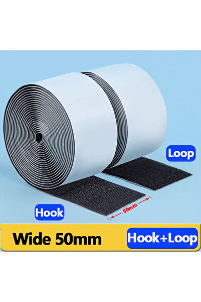 Choice4 1 Meter Black 50mm 1/3/5 Meter Strong Self Adhesive Hook & Loop Tape ...