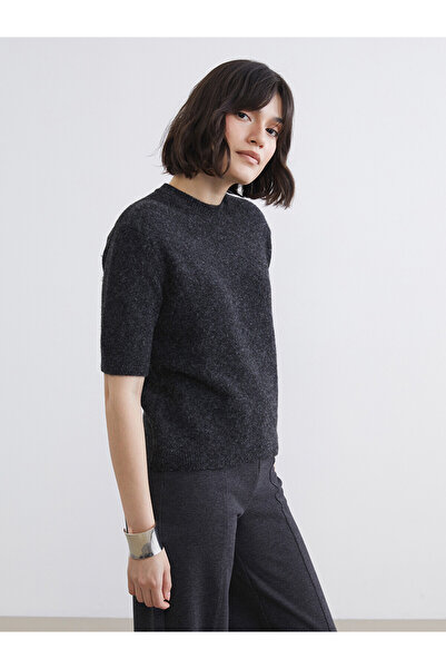 LC Waikiki Lcw Vision Anthracite Oval Collar Women's Knitwear Sweater with Ne...