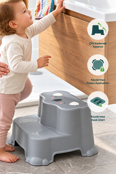 Wumboo Kaydırmaz Çocuk Basamağı - Çift Katlı Banyo Merdiven Yükseltici Bebek ...