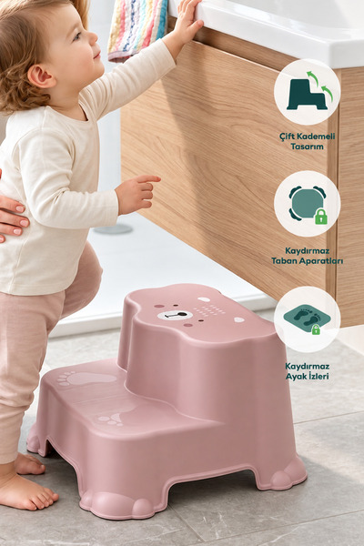 Wumboo Kaydırmaz Çocuk Basamağı - Çift Katlı Banyo Merdiven Yükseltici Bebek ...
