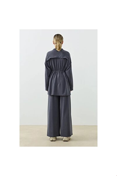 QANU Fermuarlı Modal Sweatshirt Takım Antrasit