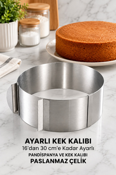 SHARI Ayarlanabilir Kek Kalıbı Metal Pasta Çemberi Pasta Kalıbı Kek ve Tatlı ...