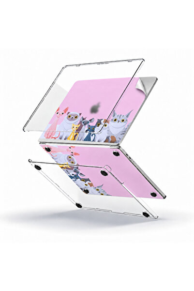 Mcstorey Macbook Air M2-m3-m4 Kılıf 13.6inç Yapıştırma Sticker Kaplama Animal...