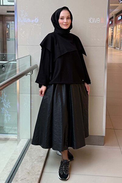 Generic Brand Ghisa Buy Elasticated Leather-Look Skirt