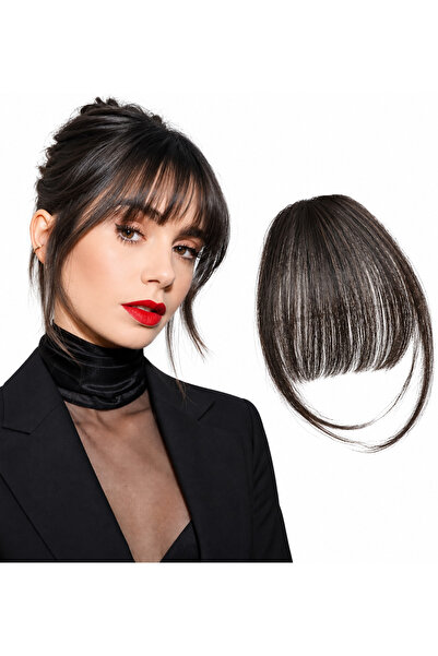 Estelle Clip-in Bangs 100% Human Hair Extensions Natural Clip-on Fringe Air B...