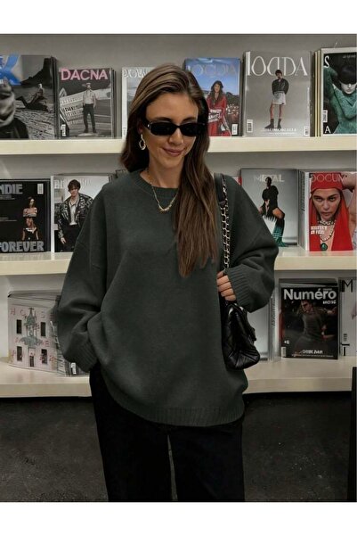 moda mh Γυναικείο πουλόβερ με μαλακή υφή, με λαιμόκοψη, βασικό πλεκτό, μεγάλο...