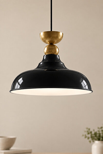 LUMINZO Rauze Bohem Metal Eskitme Aksesuar Siyah Metal Sarkıt 35 Cm Avize Yem...