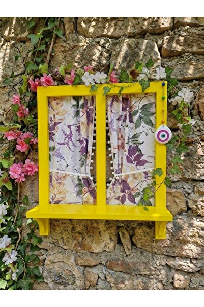 buraxe Nazarlık detaylı,50×60 cm perdeli ahşap pencere tasarımı,balkon ,cafe,...