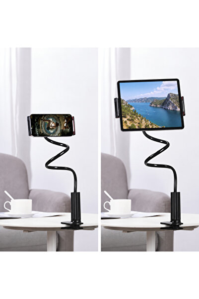 RivultCam 75 cm Esnek Akrobat Tablet ve Telefon Tutucu – Masaya Klipsli Masaü...