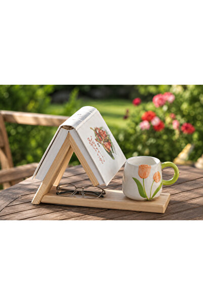 Bayraktar Ahşap Ürünleri Ahşap Kitap Tutucu ve Kitap Standı – Dekoratif Masaü...