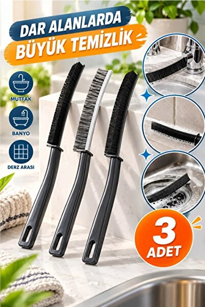 İndirimKap 3 ADET Çok Amaçlı Multi İnce Temizlik Fırçası Derz Arası Banyo Mut...