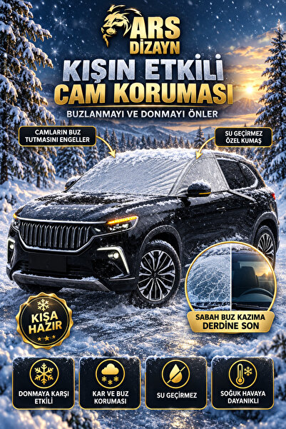 Oto Ön Cam Kar Buz Önleyici Ve Güneşlik Koruyucu Branda Cam Üstü Kar Buz Örtüsü SUV araçlara uyumlu OTO BRANDA