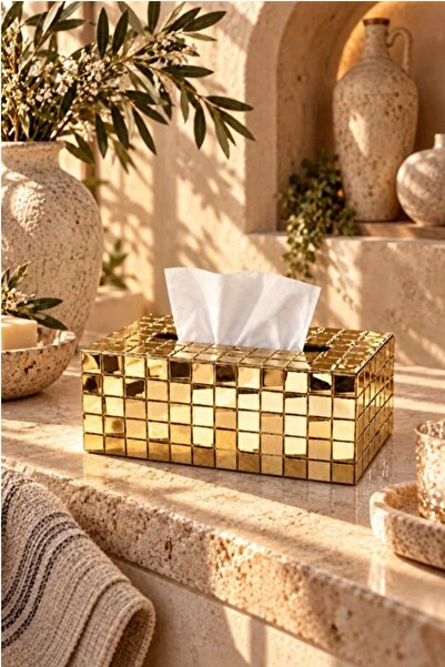 Kitchen Beauty Gold Plastik Mozaik Tasarım Peçetelik Dekoratif Modern Lüks Ma...