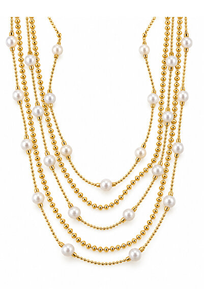 CHARMLUCKY Special Series 5 Row Pearl Necklace