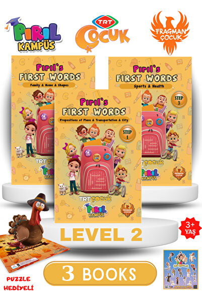 TRT ÇOCUK PIRIL KAMPÜS Pırıl’s First Words Level 2 – Uygulama Destekli 3 Kita...