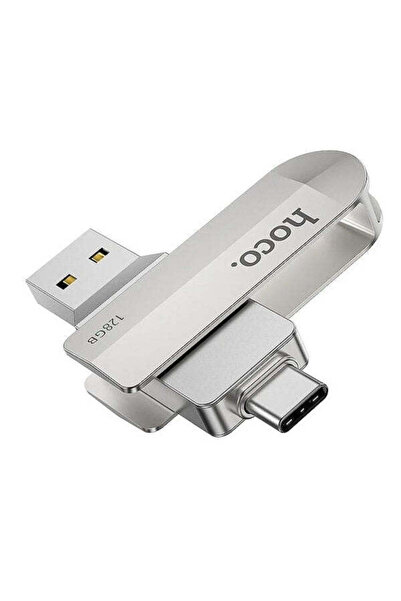 Hoco Στικάκι, Μονάδα Μνήμης, 128GB, Διπλή Θύρα USB-C + USB-A 3.0, Υψηλής Ταχύ...