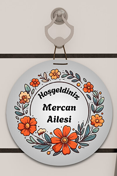 Dormot Imprimare digitală gri, ornament pentru ușă cu model de flori colorate...