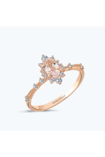 Altınbaş Pırlanta Morganite Taşlı Oval Yüzük