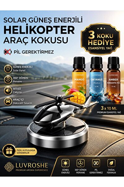 luvroshe Güneş Enerjili Araba Kokusu yayıcı Helikopter Oto(ODA) sıradışı Akse...