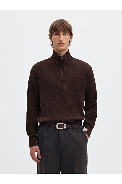 SELECTED Pullover High Neck Reißverschluss