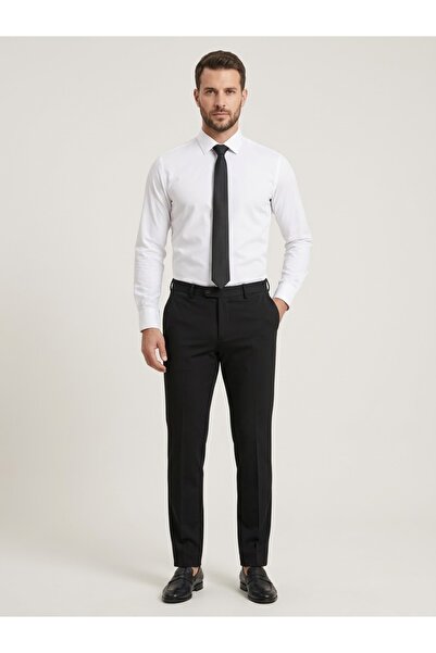 Presto Erkek slim Fit Likralı Siyah Pantolon – İtalyan Kesim, Esnek Nefes Ala...