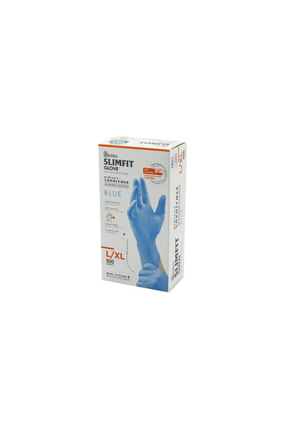 SS HOME CONCEPT Reflex Slimfit Glove Kod-025 L-Xl Blue Powder-Free Examinatio...