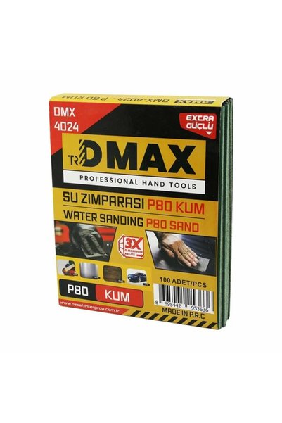 100 Adet P80 Kum - Kağıt - Su Zımparası - 230X280MM - Kullanım= Boya - Metal - Ahşap - Oto