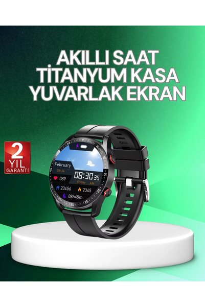 SS HOME CONCEPT Smart watch titanium case round screen alarm sleep and health...