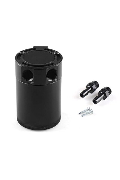 choice2 black Universal 200ml Oil Catch Can Compact Baffled 2-Port Aluminum R...