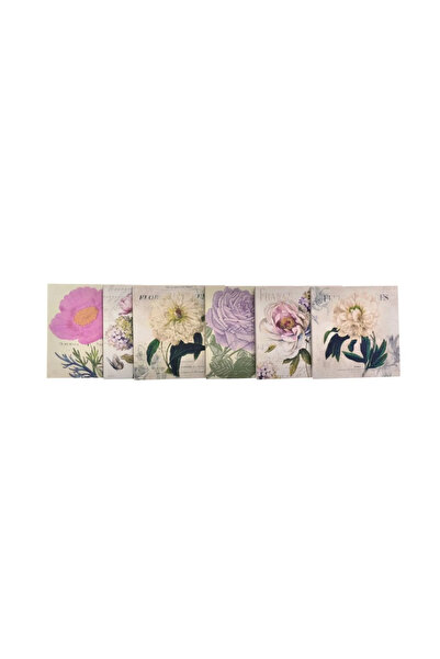 SS HOME CONCEPT Decotown Set of 6 Floral Motif Patterned Wooden Coasters