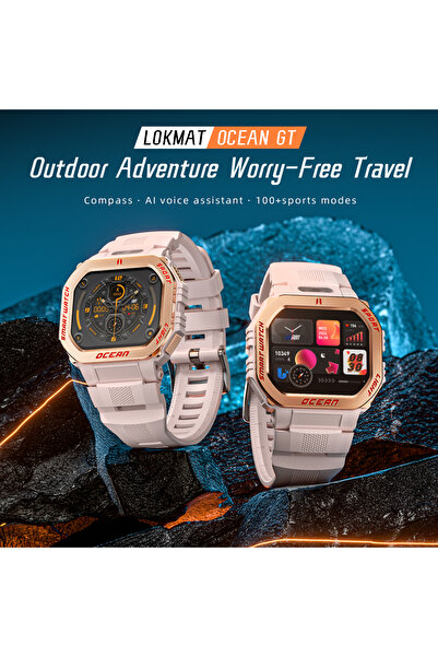 LOKMAT تتميز ساعة Ocean GT الرياضية بشاشة مقاس 1.75 بوصة، وميزة الاتصال عبر ا...