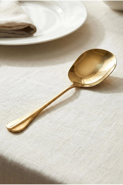 SS HOME CONCEPT Gold Large Size Stainless Steel Serving Spoon & Professional ...