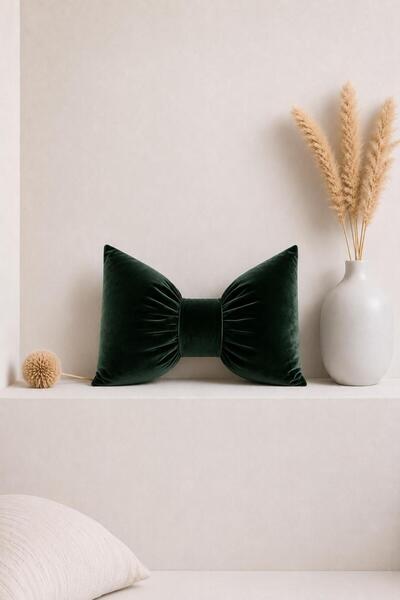 Ases Design Pernă decorativă verde cu design cu fundă