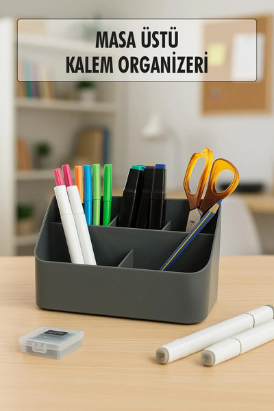 SS HOME CONCEPT Desktop Pen & Organizer Pen Holder Smoked